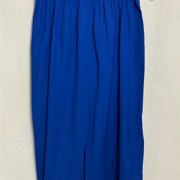 B-278 Reina Vintage 80s Blue Embroidered Puffy Sleeve Skirt Set Size 12 - Picture 16 of 16